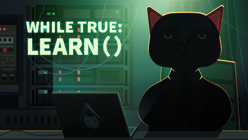 while True: learn(), video games, video game art