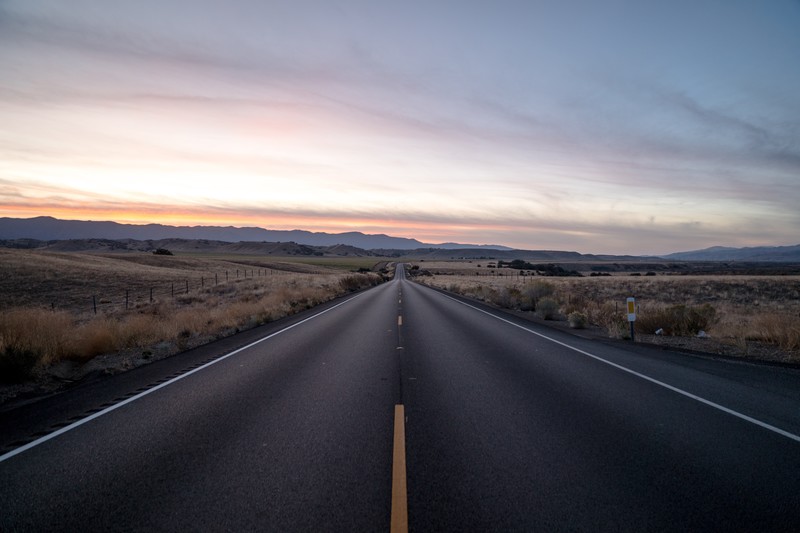 landscape, road, nature, mountains, clouds, horizon, plains, morning, asphalt, far view