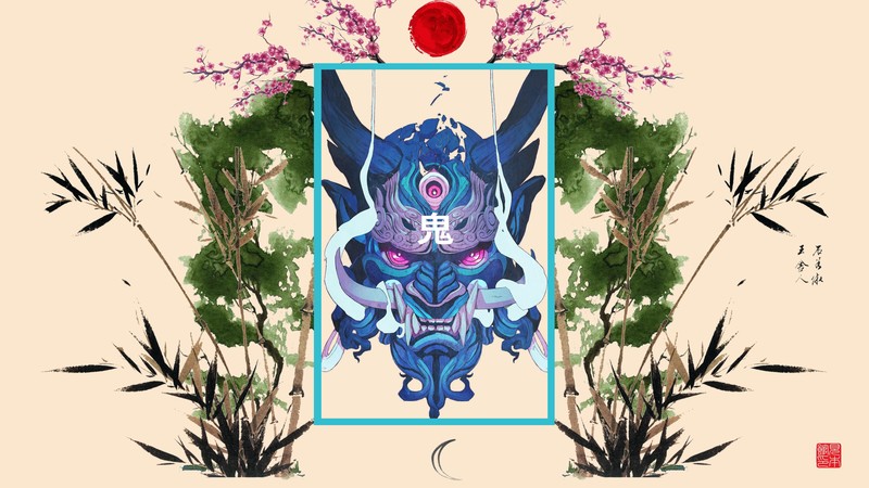 samurai, digital art, Asia, simple background, artwork, Japan