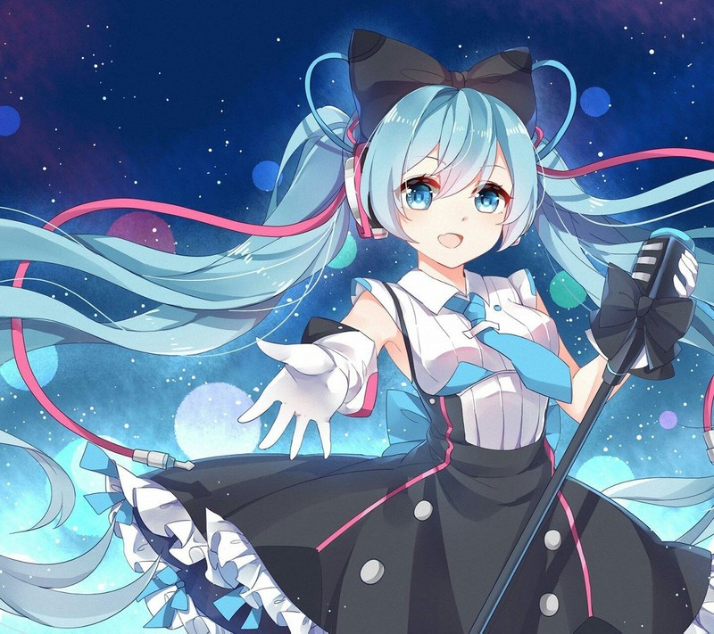 anime, anime girls, Hatsune Miku, fan art, white skin, Idol, blue hair