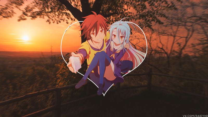 anime girls, anime, picture-in-picture, No Game No Life, Sora (No Game No Life), Shiro (No Game No Life)