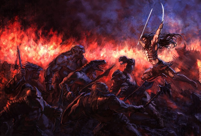 fantasy art, Fantasy Men, battle, warrior