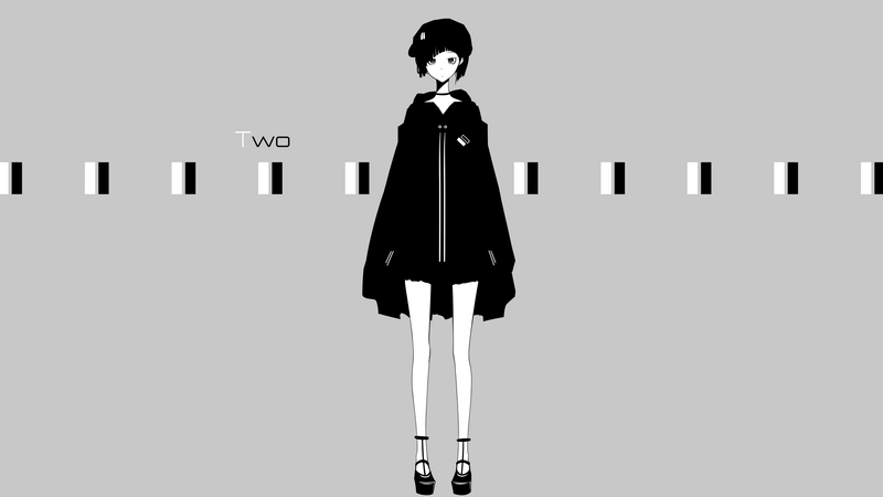 anime girls, original characters, simple background, short hair, hat, skirt, jacket, collar, anime