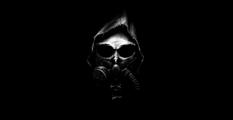 2017 (Year), skull, dark, artwork, gas masks
