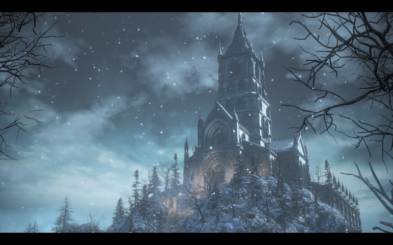 Dark Souls, snow covered, church