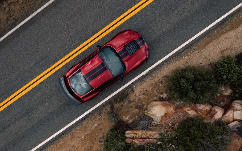car, asphalt, vehicle, road, red cars, aerial view, top view