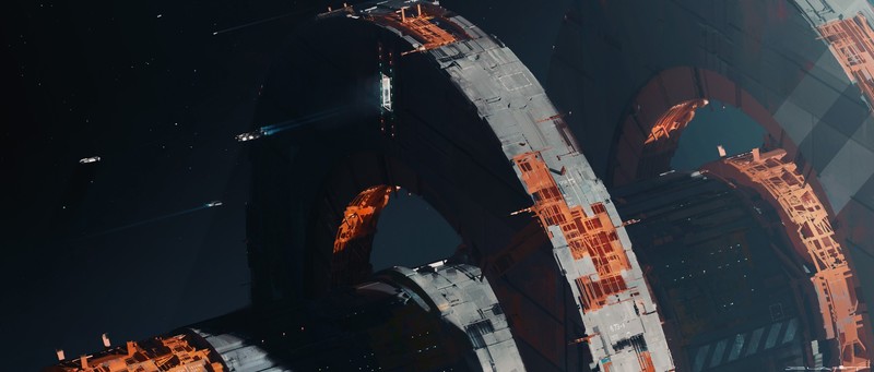digital, science fiction, artwork, orbiter, space, stars