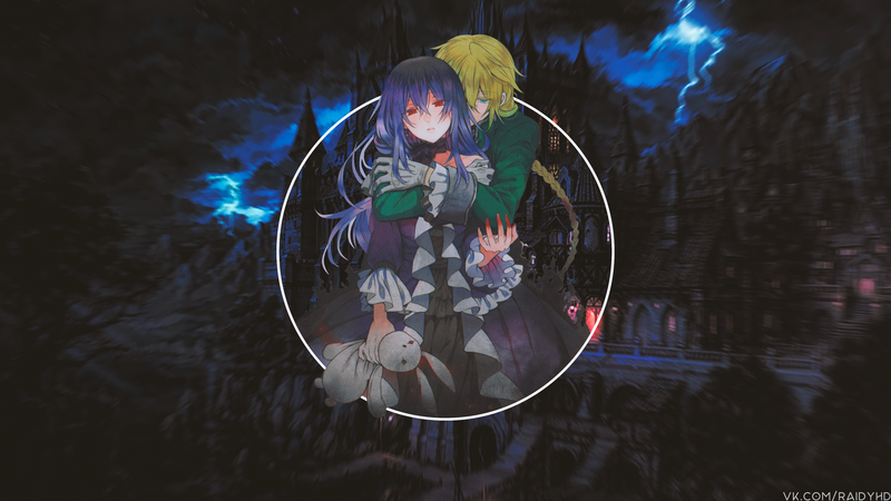 anime, anime girls, picture-in-picture, red eyes, anime boys, blue hair