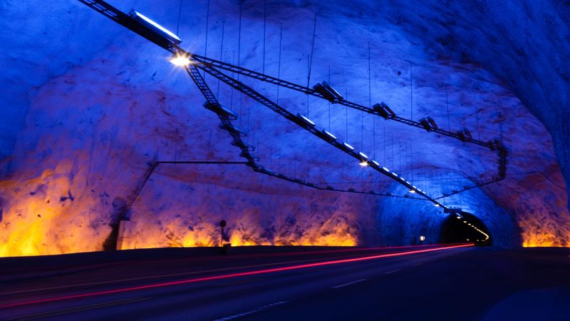 tunnel, dark, lights, underground, lighting, 4k