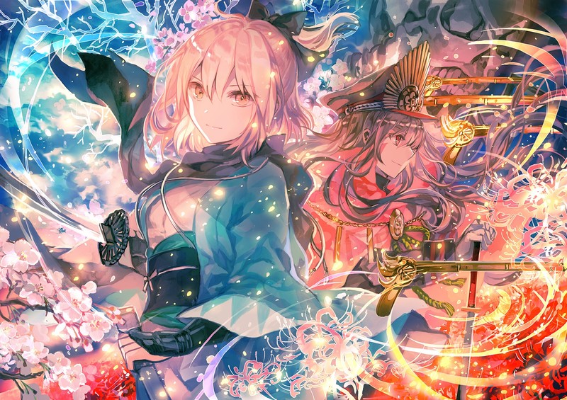 anime, anime girls, sword