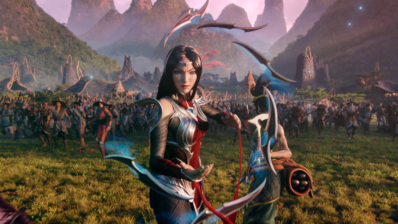 Cinema 4D, League of Legends, fantasy girl, battle, PC gaming