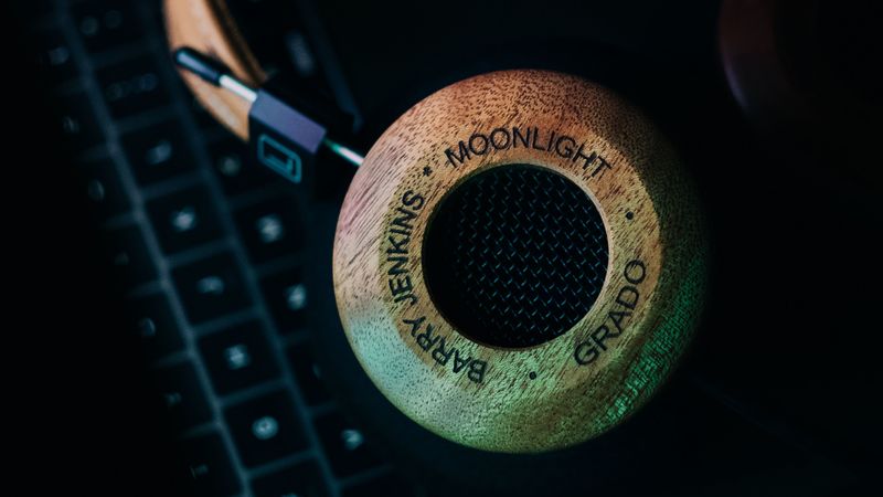 headphones, keyboard, audio, dark, style, 4k