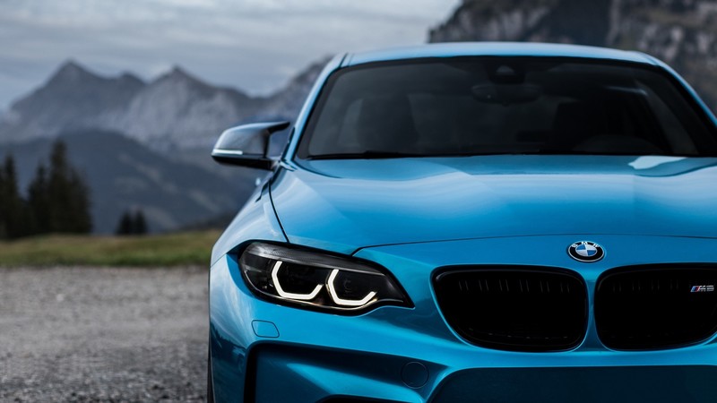 BMW, BMW M2, blue cars, Headlights, car, vehicle, BMW 2 Series
