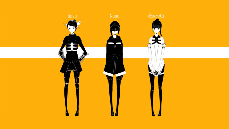anime girls, simple background, traditional clothing, short hair, helmet, chains