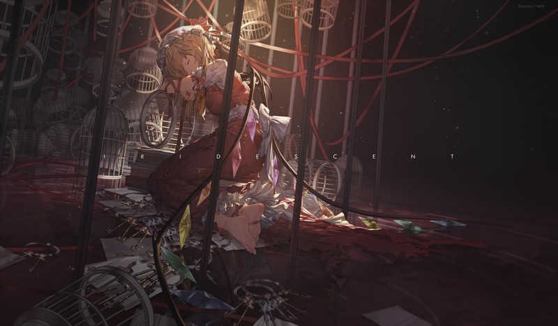 anime, anime girls, closed eyes, barefoot