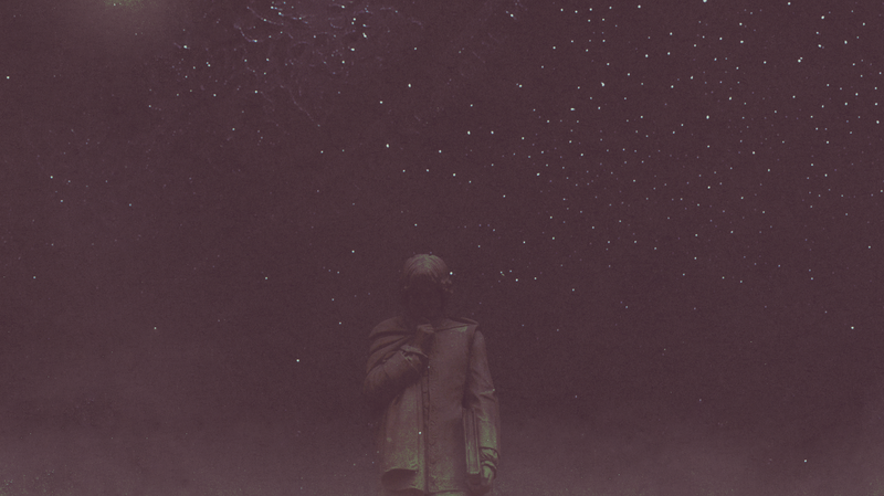 science, dark, statue, stars