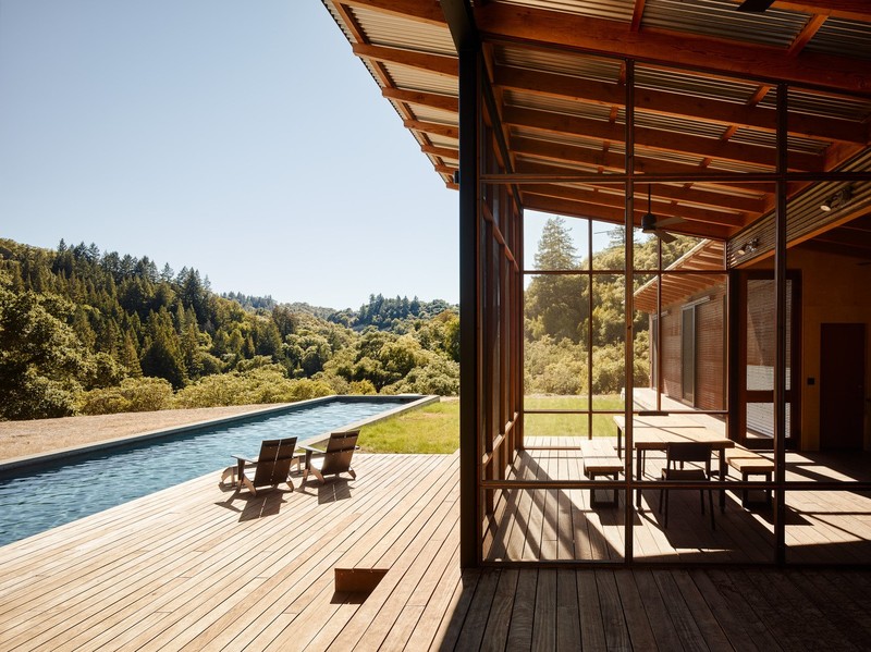 house, architecture, mansions, modern, swimming pool, trees, wood
