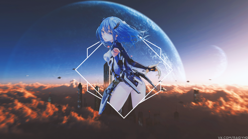 anime girls, anime, picture-in-picture, Lacia, Beatless