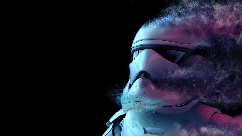 Star Wars, Storm Troopers, movies, The First Order, helmet, simple background, science fiction, cyan