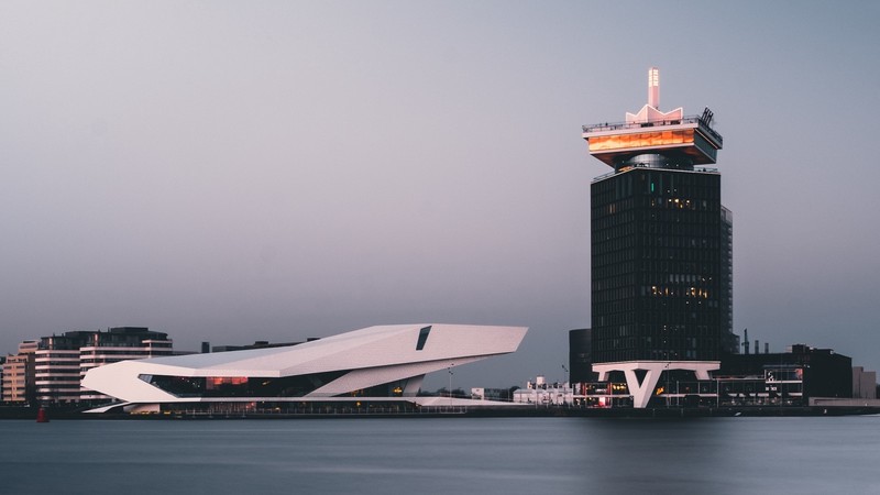 building, architecture, shore, Amsterdam, Netherlands, cityscape