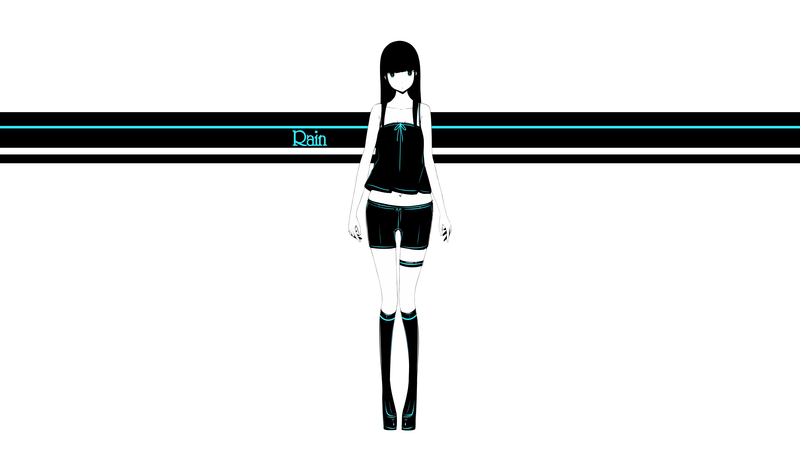 anime girls, original characters, simple background, thigh-highs, long hair, shirt, shorts
