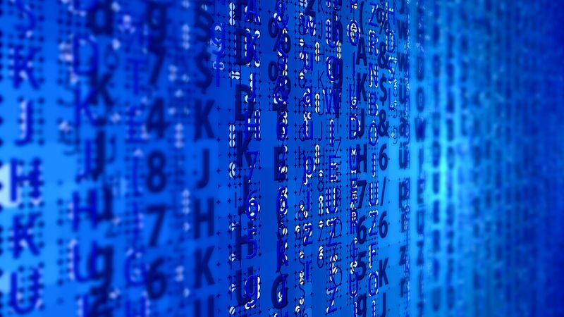 code, technology, letters, numbers, blue, 4k