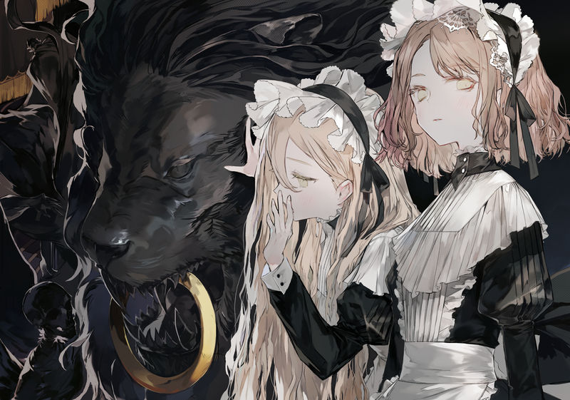 anime, anime girls, creature, yellow eyes