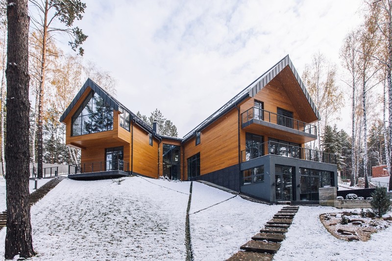 house, modern, architecture, mansions, luxury, snow, cabin