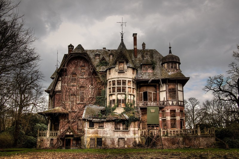ruin, house, building