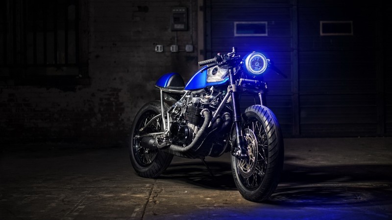 motorcycle, vehicle, blue, Honda
