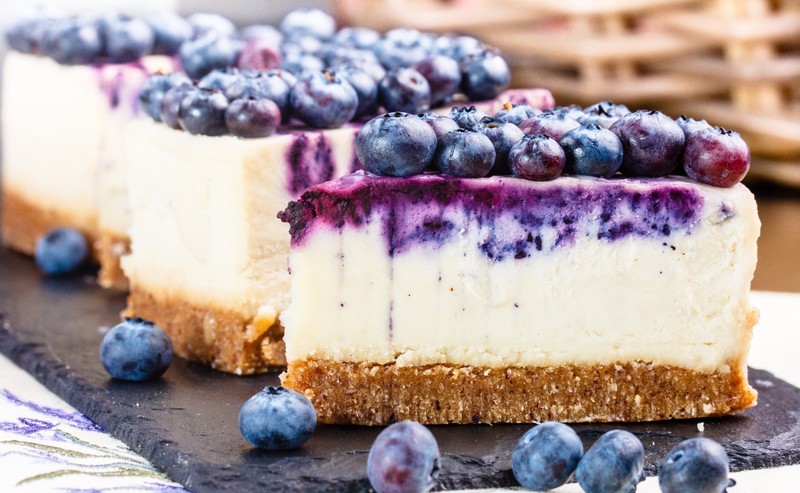 food, cake, berries, Cheesecake, blueberries