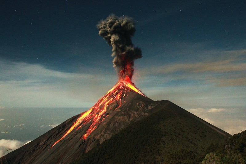 Guatemala, landscape, volcano, nature, eruption