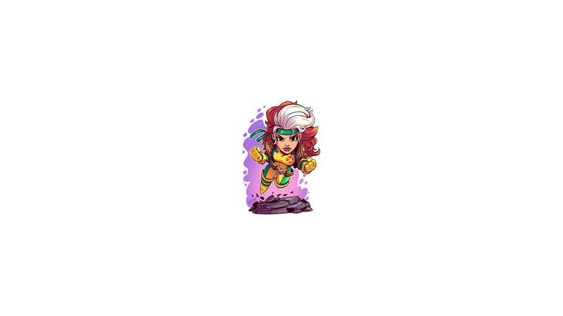 chibi, minimalism, Rogue, Rogue (X-men), Marvel Comics, Marvel Heroes, Marvel Super Heroes, Derek Laufman
