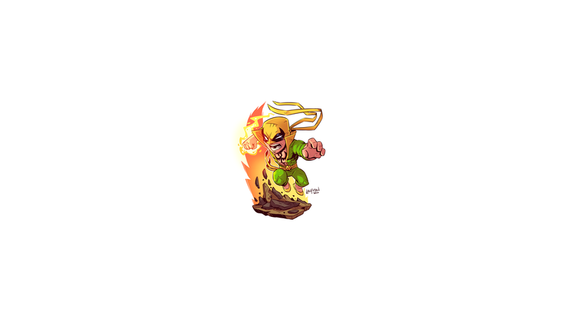 Marvel Cinematic Universe, chibi, minimalism, Iron Fist, Marvel Comics, Marvel Heroes, Marvel Super Heroes, Derek Laufman, MCU, superhero