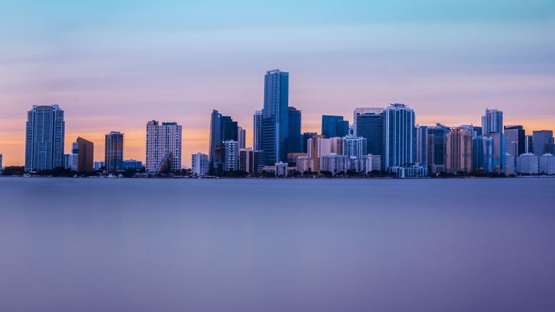 panorama, skyscrapers, miami, united states, 4k
