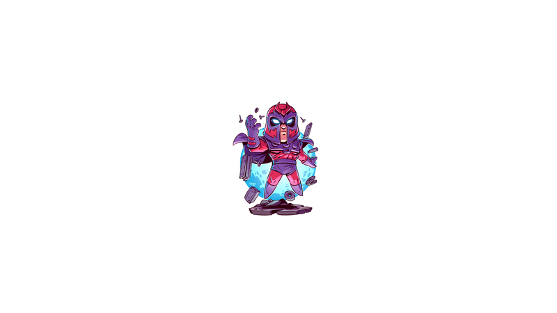 chibi, minimalism, Magneto, Marvel Comics, Marvel Heroes, Marvel Super Heroes, X-Men, Derek Laufman, superhero, super villain