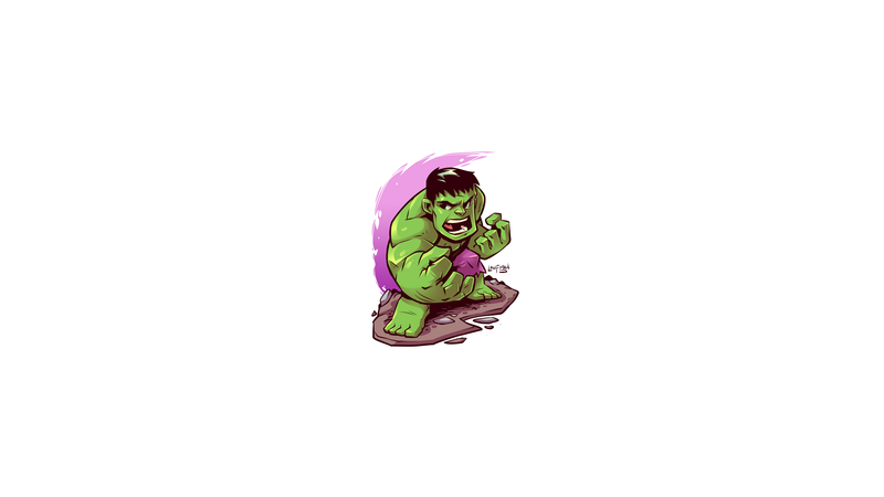 Marvel Cinematic Universe, chibi, minimalism, Hulk, Marvel Comics, Marvel Heroes, Marvel Super Heroes, MCU, The Avengers