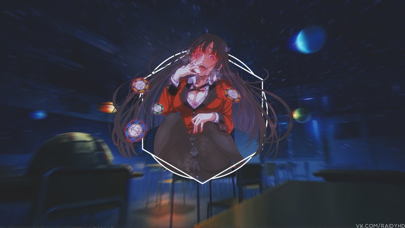 anime, anime girls, picture-in-picture, Jabami Yumeko, Kakegurui