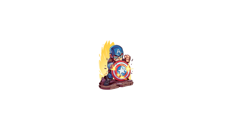 Marvel Cinematic Universe, chibi, minimalism, Captain America, Marvel Comics, Marvel Heroes, Marvel Super Heroes
