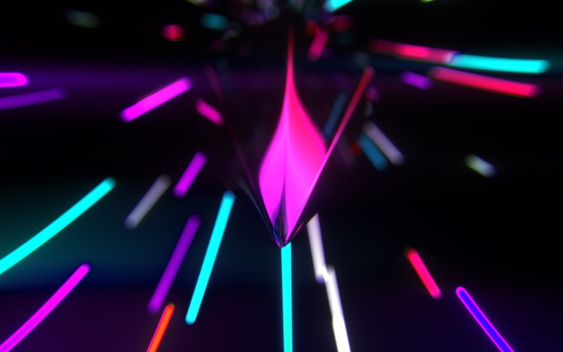 abstract, digital art, neon, neon glow, blurred, 3D Abstract, light trails, dark