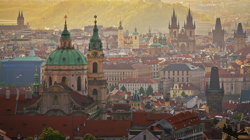 architecture, building, cityscape, city, Prague, Czech Republic, cathedral, tower, capital, old building, church, rooftops