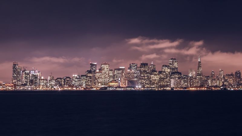 night city, panorama, skyline, san francisco, united states, 4k