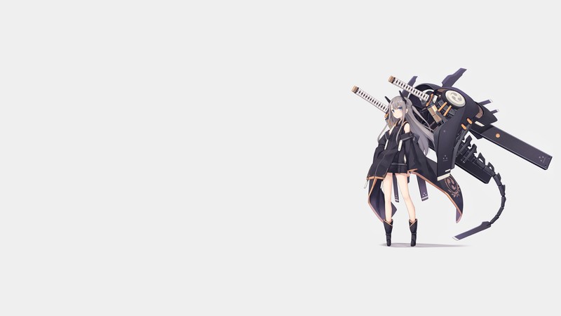 Pixiv, Poco, anime girls, anime, science fiction, mecha girls, minimalism, simple background, simple