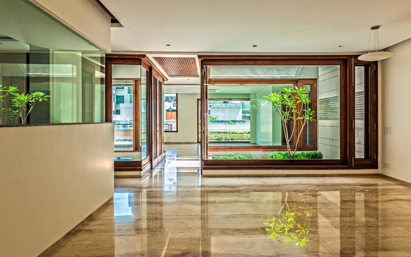 room, interior, reflection, plants