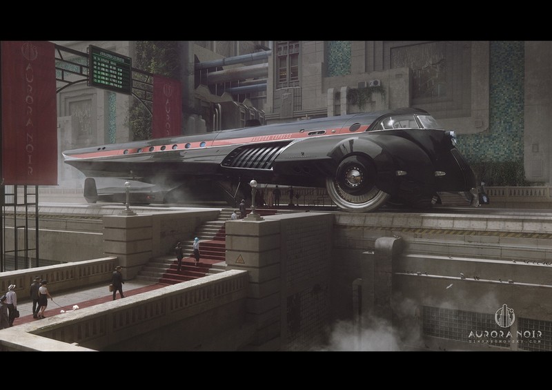 digital, concept art, futuristic, train, vehicle, dieselpunk, Tim Razumovsky