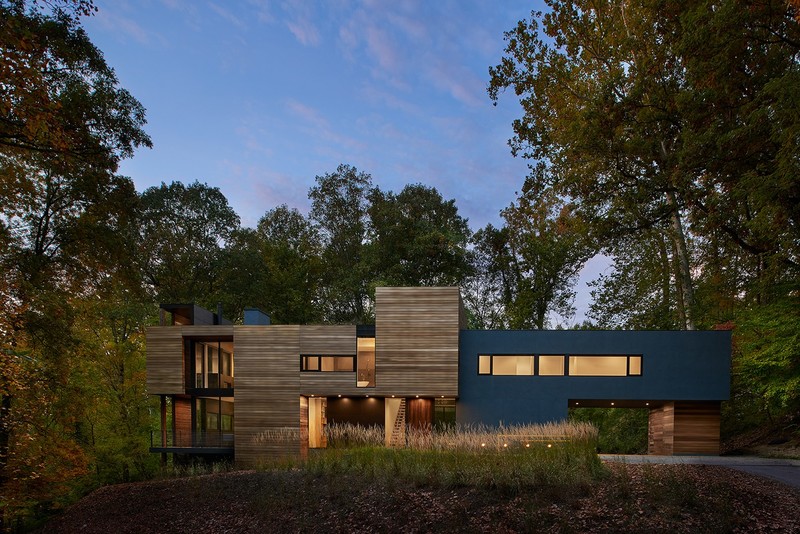 house, modern, architecture, mansions, forest, trees, luxury