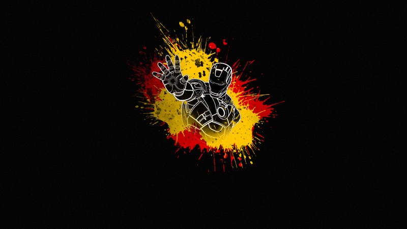 Iron Man, comics, The Avengers, simple background, simple, black background, red, yellow