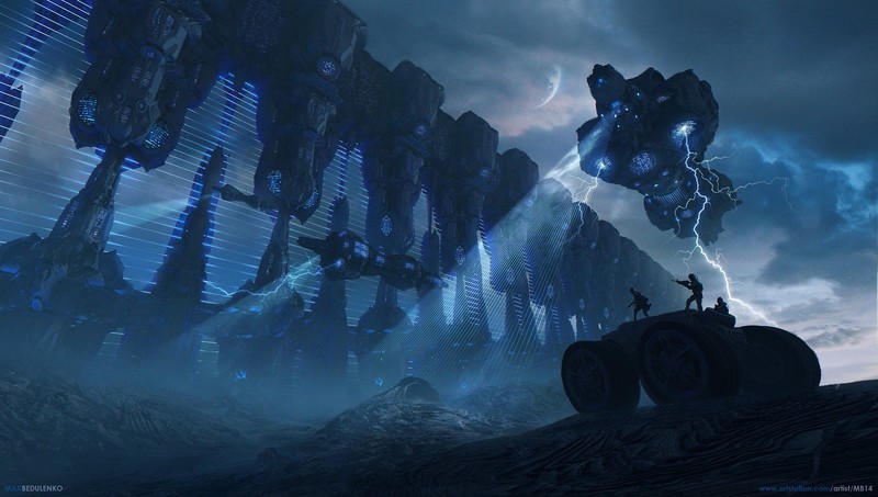 dark, futuristic, science fiction, digital art