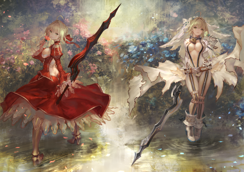 anime girls, anime, Fate/Grand Order, Saber Bride