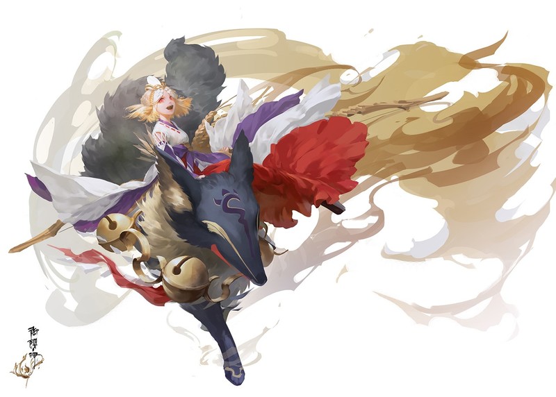 anime girls, anime, open mouth, blonde, red eyes